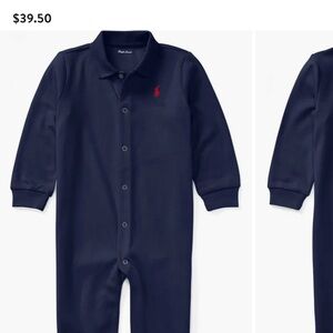 Ralph Lauren Solid Cotton Interlock Polo Romper